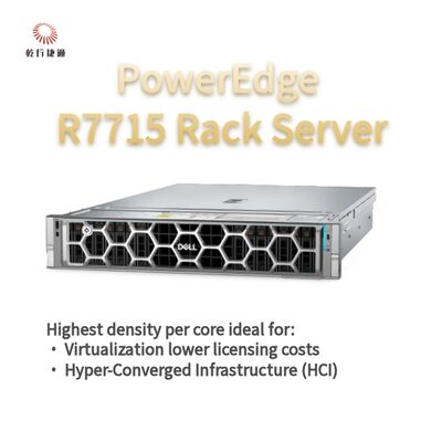 خادم تخزين رف Dell PowerEdge R7715، خادم تخزين مخصص، خادم ثنائي الاتجاه