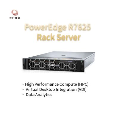 2U Two Socket PowerEdge R7625 Rack Server الجيل الرابع AMD EPYCTM معالجات تصل إلى 8x PCIe Gen5 فتحات 12 X 2.5 "SATA/SAS SSDs