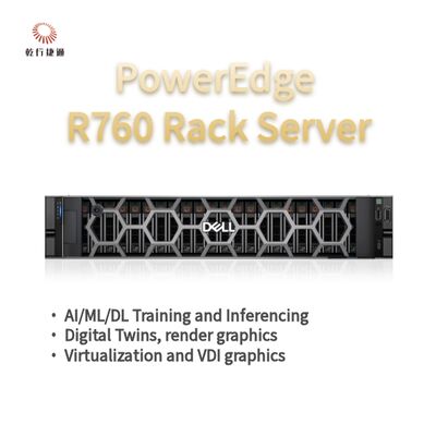 خادم رف Dell PowerEdge R760، نظام تخزين فلاش، خادم معالج Xeon