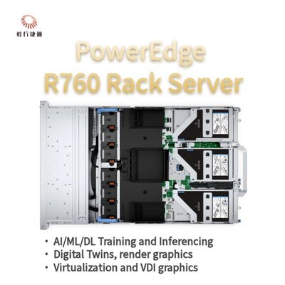 خادم رف Dell PowerEdge R760، نظام تخزين فلاش، خادم معالج Xeon