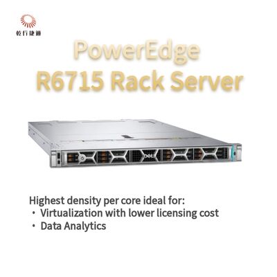خادم رف Dell PowerEdge R6715 ، خادم تخزين مخصص ، خادم ثنائي الاتجاه