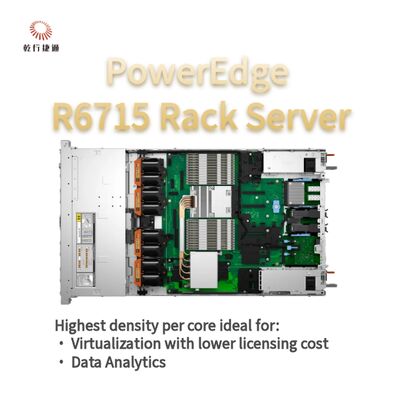 PowerEdge R6715 خادم رف الحجم الصحيح للذاكرة وكثافة التخزين