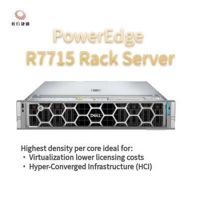 خادم تخزين رف Dell PowerEdge R7715، خادم تخزين مخصص، خادم ثنائي الاتجاه