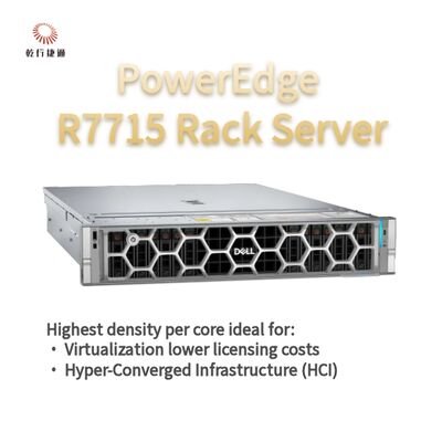 خادم تخزين رف Dell PowerEdge R7715، خادم تخزين مخصص، خادم ثنائي الاتجاه