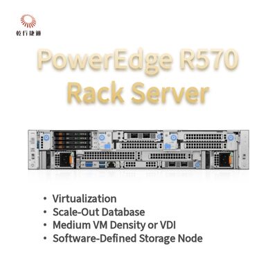 خادم Dell PowerEdge R570 Rack بـ 144 نواة وتخزين 384 تيرابايت وتصميم موفر للطاقة