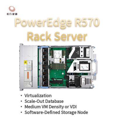 خادم Dell PowerEdge R570 Rack بـ 144 نواة وتخزين 384 تيرابايت وتصميم موفر للطاقة