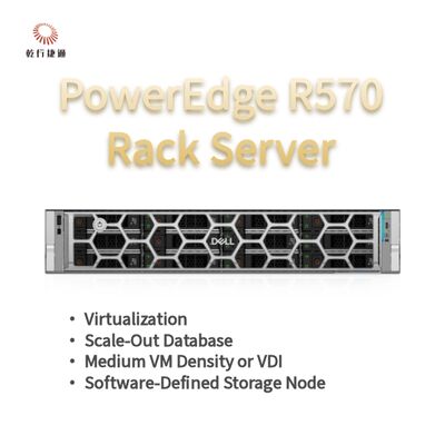 خادم Dell PowerEdge R570 Rack بـ 144 نواة وتخزين 384 تيرابايت وتصميم موفر للطاقة