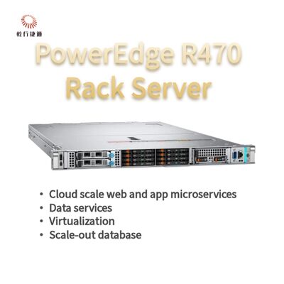 خادم PowerEdge R470 من Dell مزود بذاكرة DDR5 سعة 4 تيرابايت و144 مركزًا في عامل شكل حامل 1U