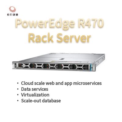 خادم PowerEdge R470 من Dell مزود بذاكرة DDR5 سعة 4 تيرابايت و144 مركزًا في عامل شكل حامل 1U