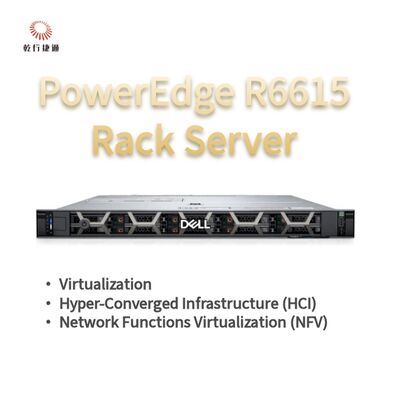 Dell PowerEdge R6615 خادم رف 1U مع 128 ذاكرة وتبريد سائل مباشر، خادم تخزين مخصص، خادم 2 طريق