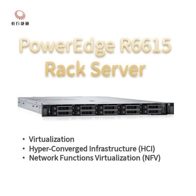 Dell PowerEdge R6615 خادم رف 1U مع 128 ذاكرة وتبريد سائل مباشر، خادم تخزين مخصص، خادم 2 طريق