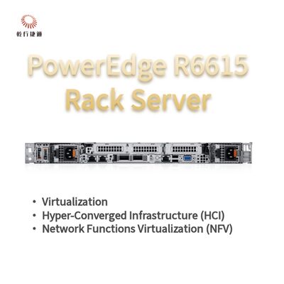 Dell PowerEdge R6615 خادم رف 1U مع 128 ذاكرة وتبريد سائل مباشر، خادم تخزين مخصص، خادم 2 طريق