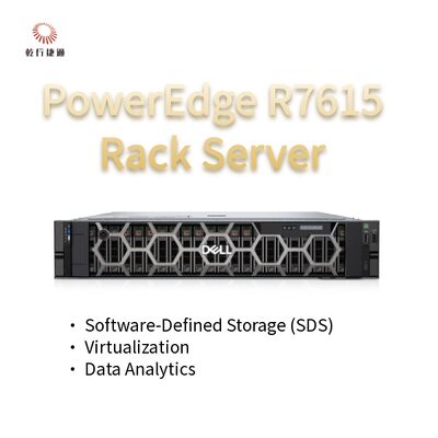 Dell PowerEdge R7615 خادم 2U مع 128 رموز خادم رف، خادم تخزين مخصص، خادم طريقتين