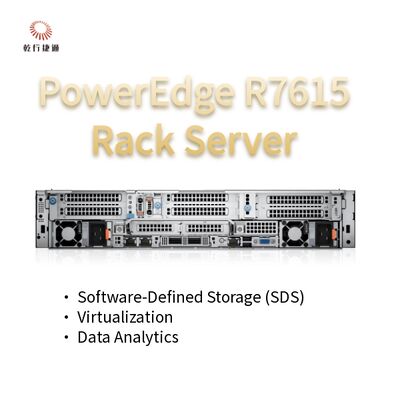 Dell PowerEdge R7615 خادم 2U مع 128 رموز خادم رف، خادم تخزين مخصص، خادم طريقتين
