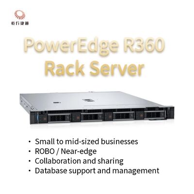 PowerEdge R360 1U Rack Server مع سلسلة Intel Xeon 6300 ، و 128 GB ذاكرة DDR5 ، ودعم GPU