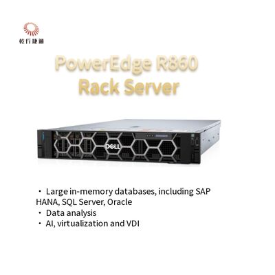 PowerEdge R860 خادم رف Intel Xeon معالج 2u مزودي رف الخادم