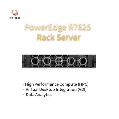 2U Two Socket PowerEdge R7625 Rack Server الجيل الرابع AMD EPYCTM معالجات تصل إلى 8x PCIe Gen5 فتحات 12 X 2.5 "SATA/SAS SSDs