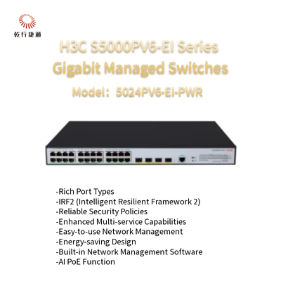 أجهزة التبديل المدارة من سلسلة H3C S5000PV6-EI S5024PV6-EI-PWR Gigabit
